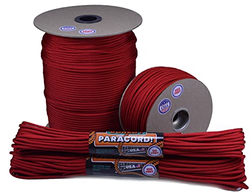 Bored Paracord - 1', 10', 25', 50', 100' Hanks & 250', 1000' Spools of Parachute 550 Cord Type III...