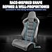 FREEMOTOR802 Racing Seats with Dual Lock Sliders, Universal For Most Cars Vehicles First Row, 1 Pair Reclinable Sport Bucket Seats, PU Carbon Fiber Look Leatherette, Gray