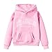 8 Years Los Angeles Oversized Hoodies for Girls Trendy Letter Graphic Fleece Fashion Casual Fall Winter Hooded Pullover Tops A01-Pink