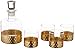 Fitz and Floyd Daphne 5 Piece Whiskey Set, Gold