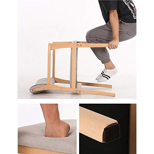 Chaise d'appoint en bois massif rétro avec coussin ventilé - 5