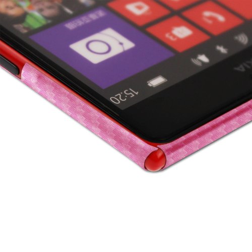Skinomi Pink Carbon Fiber Full Body Skin Compatible With Nokia Lumia 1520 (Full Coverage) Techskin With Anti-Bubble Clear Film Screen Protector #TOP7