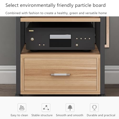 Support audio en acier robuste avec étagères modulables noires