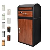 Fkstyle【工事不要！大容量ポスト一体型】宅配ボックス 郵便ポスト付き 110L/70L 角型設計 0.7mm厚亜鉛メッキ鋼板 ダイヤル錠＆キーロック式 防犯対策 印鑑ホルダー搭載 雨除けひさし 簡単設置 置き型