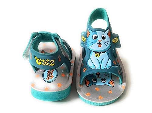 Image of Coolz Kids Chu-Chu Sound Musical Sandals C-06 for Baby Boys and Girls Age 1-3 Years (Turquoise, UK Footwear Size System, Toddler, Age, Medium, 18 Months)