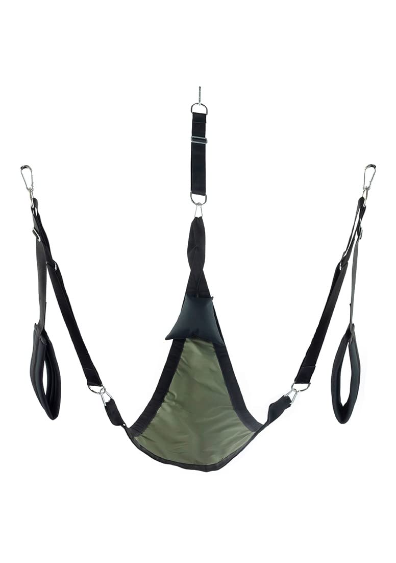 Triangel BDSM - Altalena sessuale, set completo in poliestere con accessori (nero/kaki)