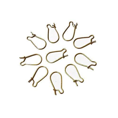 Image of Kidney Hooks for Earring Jewellery Making (Pack of 10 Pairs) (10x18mm, Gold)