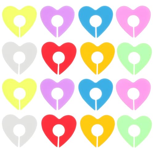 Ciieeo Segnabicchieri in Silicone a Forma di Cuore, Set da 32 Pezzi (2x16), Resistenti al Calore al Freddo, Marcatori per Bevande Riutilizzabili per Feste e Bar, Identificatori