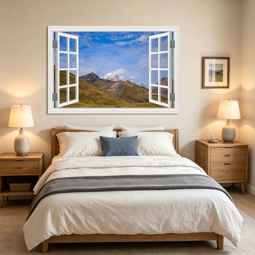 Paisaje de playa y mar en lienzo: ventana falsa de 20x30cm para un hogar relajante 4
