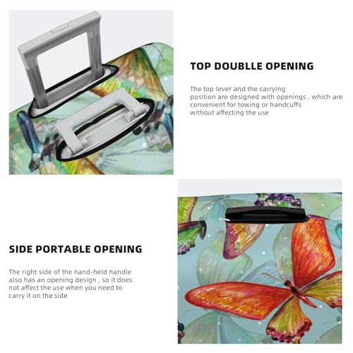 Retro Seamless Flying Butterflies Luggage Cover Washable Elasticated Luggage Covers for Suitcase TSA Approved Stylish Scratch Resistant Luggage Case Protector4
