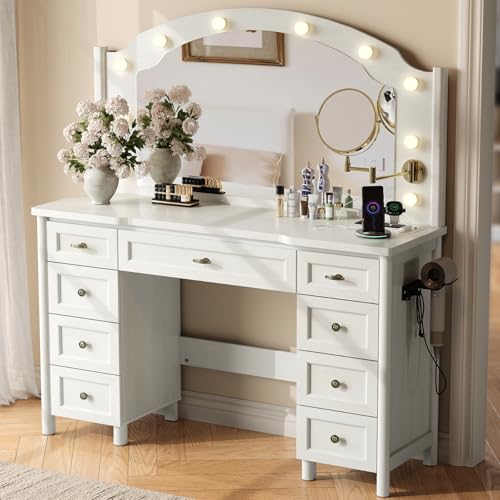 STO'SENSE Vanity Desk Mirror and Lights, Makeup Vanity