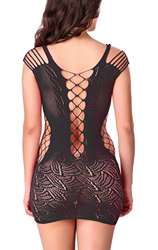 Image of Xs and Os Women's Polyamide Spandex Solid Above Knee Baby Doll Lingerie