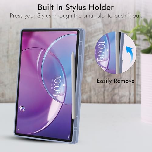 Image of Robustrion Case for Lenovo Idea Tab Pro 2nd Gen 13 inch Cover Case with [Pencil Holder] [Soft Flexible Case] for Lenovo Idea Tab Pro Gen 2 Cover Case 13 inch [Auto Sleep Wake Support] - Lavender