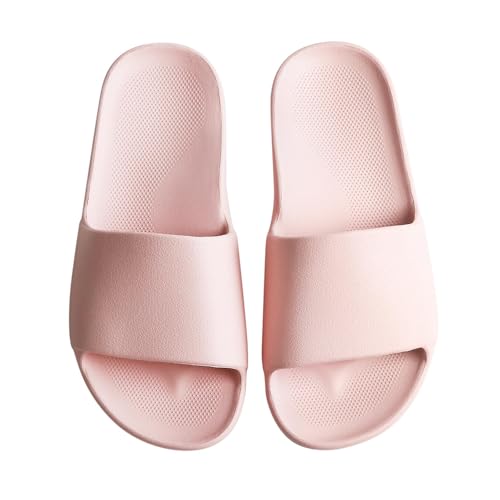 VIVASUN Badeschuhe für Damen Hausschuhe Sommer Wasserfest Badelatschen Fußgewölbestütze Slies 100% Plastikfrei Rutschfest Schlappen Stoßdämpfend Badeschlappen Rosa