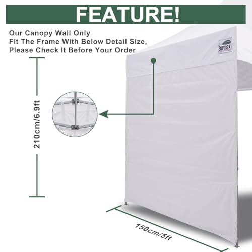 Image of Eurmax USA 5x5 Pop Up Canopy SunWall-UV Protection for Tents,Blocks Sunlight&Wind,Water Resistant Side Wall Only,Easy Hook & Loop Installation,Fit for 5FT Straight Leg Shelters&Gazebo,Black