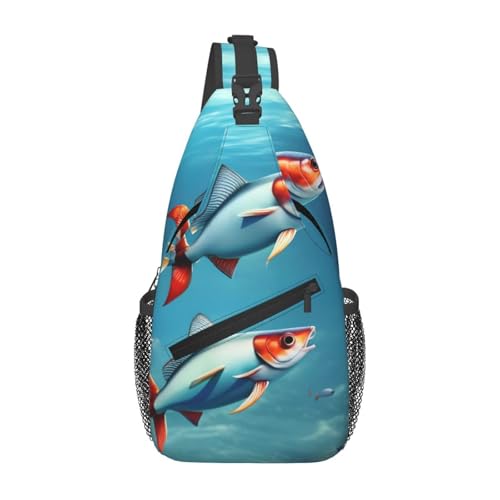 Mochila de hombro MYPIKY con estampado pez volador oceánico