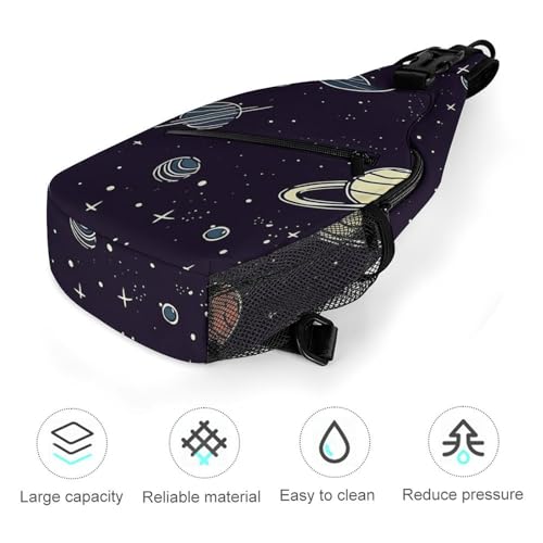 Bolso bandolera deportivo con patrón Space Planet miniatura 5