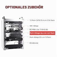 GeeekPi 2 Stück 0,5U Server Rack-Fachboden – 10 Zoll, 200 mm tief, belüftete Kragarm-Ablage, passend für 10-Zoll-Serverschrank & DeskPi RackMate T1/T0 Netzwerkschränke (Schwarz) – Ansicht 4