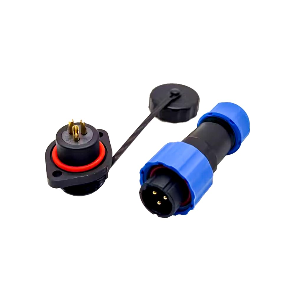 IP68 Waterproof Connector SP17 Series - 2 Pin Female Plug & Male Socket Panel Mount