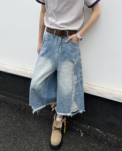 CUTEGAL Y2k Baggy Pants Cargo Jeans Unisex Wide Leg Jeans Mid Rise Streetwear Ripped Pants Grunge Clothes4