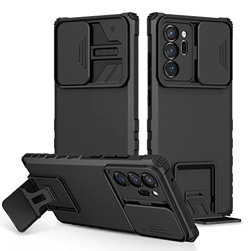 Image of ShieldTech Back Cover Case for Samsung Galaxy Note 20 Ultra | Sliding Camera Shield | Stereoscopic Stand | Shockproof 360 Protection | PC + TPU Hybrid Case for Samsung Galaxy Note 20 Ultra | Black