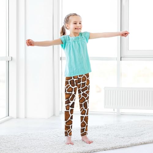 Watercolr Giraffe Print Girls' Leggings Footless Tights Leggings Ankle Length Toddler Kids Pants Size 5T4