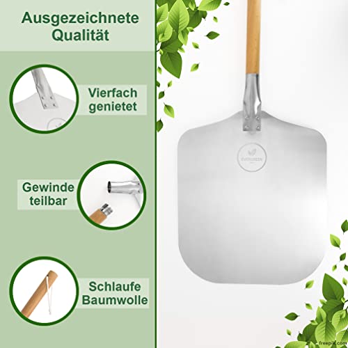 EVERGREEN BERLIN | DAS ORIGINAL - Premium Pizzaschieber - Pizzaschaufel aus Aluminium und Buchenholz - optimale Länge… - Image 3
