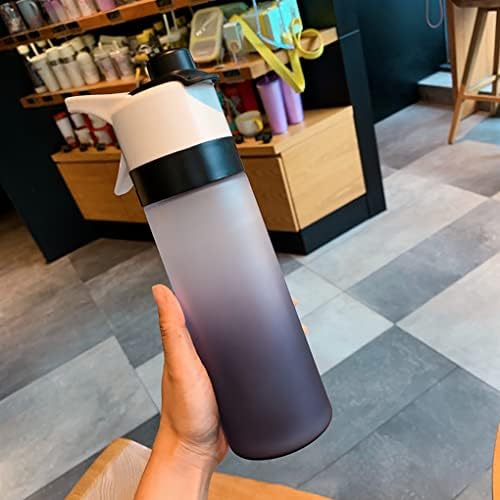 Sports Spray Water Bottle | BPA Free 700 ml Leak Proof Reusable Flip Top Gradient Cup for Gym, Sports & Home or Office (Black)