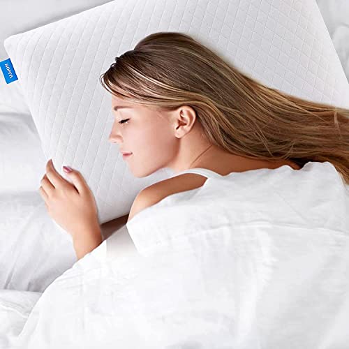Noffa Flat Thin Pillow For Sleeping, 2.4" Slim Stomach Sleeper Pillow Low Profile, Adults/Kids Memory Faom Bed Pillow, Standard Size With Washable Cover #TOP6