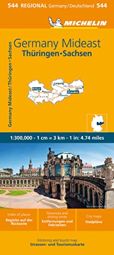 Germania centro est. 1:300.000: Straßen- und Tourismuskarte 1:300.000: 544