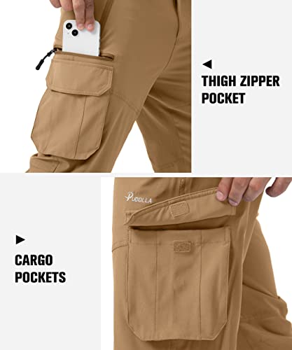 Pudolla Bermuda capri masculina para caminhada, leve, 3/4, longa, com 6 bolsos, para trabalho, viage