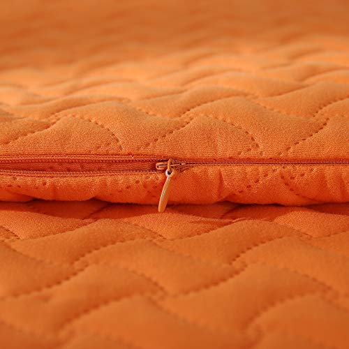 Deconovo Quilt Sets Ultra Soft Lightweight Bedspreads Coverlet With Shams 3 Piece Bedding Set, Full/Queen, Orange #TOP4