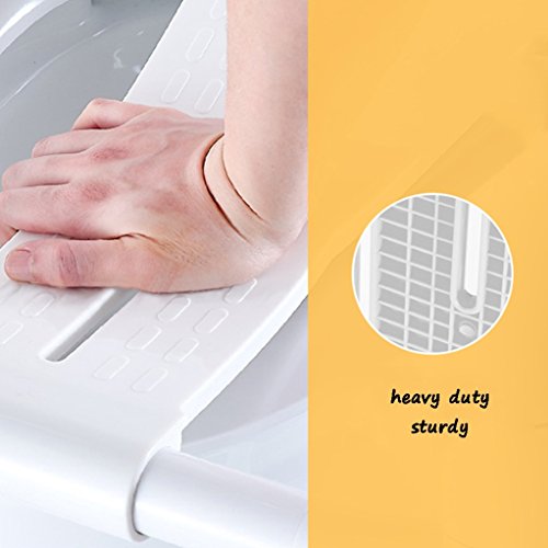 Nivok Bath Stools,Shower Stool Shower/Bath Stools Stainless Steel Commode Chair Shower Seat Stool For Elderly/Disabled/Pregnant Women Anti-Slip Mats Shower Chair Heavy Duty #TOP3