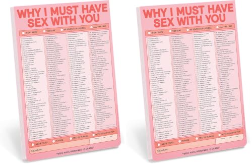 Image of Knock Knock Why I Must Have Sex With You Pad, Sexy Checklist Note Pad, 6 x 9-inches (Pink /Red) (Pack of 2)