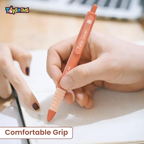 Image of Toyshine 0.5mm Set of 5 Soft Grip Smooth Writing Gel Pen for School Office & College | Kawaii Cute Stationery Pens for Notes Journaling & Daily Writing Best For Birthday Return Gift - Pink