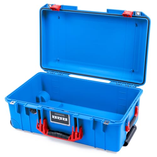 Image of Electric Blue Pelican 1535 Air Carry-on Case - Comes empty - Red Handles & Latches.