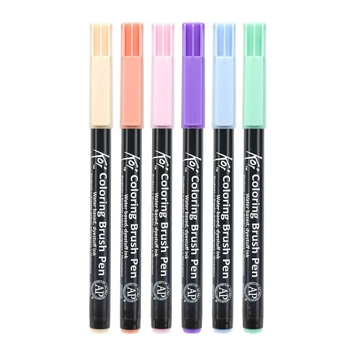 Sakura Koi-Colour Brush Set-Sweets, wm Set of 6, Pastel