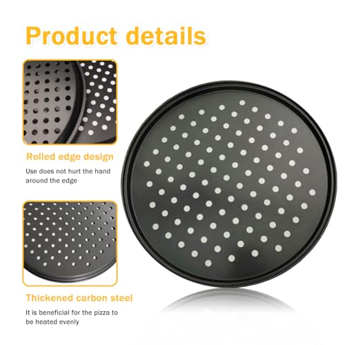 11 Inch Pizza Pan for oven, Round Nonstick Pizza Pans with Holes, Carbon Steel Pizza Baking Tray for Home Kitchen 2 Pack (11 Inch Pizza Pan (2 Piece)) - Image 6