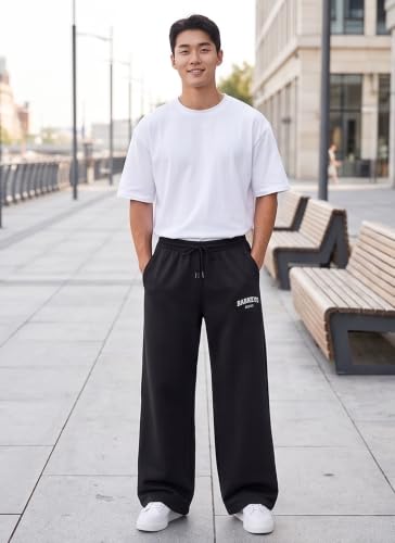 BARKEYO Men's Black Cotton Baggy Trackpants - Image 3