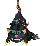 Haunted Hill Farm 5-ft. Black Cat Trio Blow Up with Lights, Outdoor Halloween Inflatable Decoration for Lawn and Yard, Giant Spooky Holiday Decor