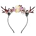 Produktbild Frcolor Weihnachten Hirschgeweih Stirnband Mädchen Frauen Cute Hair Hoop mit Blumen Headpiece Headware für Karneval Party