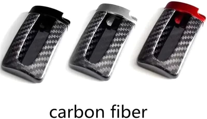 Car Key Fob Protective Cover Case In Real Carbon Fiber Compatible with Nissan GTR Infiniti U-Shaped Design Shell Bag Silver