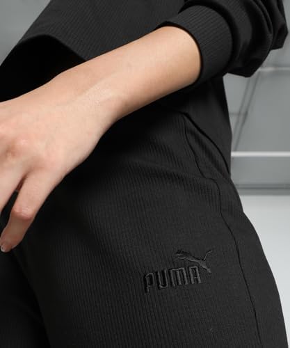 PUMA Kadın ESS ELEVATED Straight Pants-PUMA Black Knitted Pants S - Görsel 5