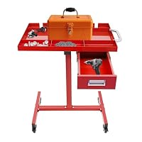 BRRIDE Mobile Werkbank mit Rollen, Roll-Werkzeugablage Arbeitstisch mit Schublade, Metall-Tattoo-Tablett Werkzeugtisch Rollwagen Tablettwagen für Salon, Fahrrad Reparatur Werkstatt (Grün