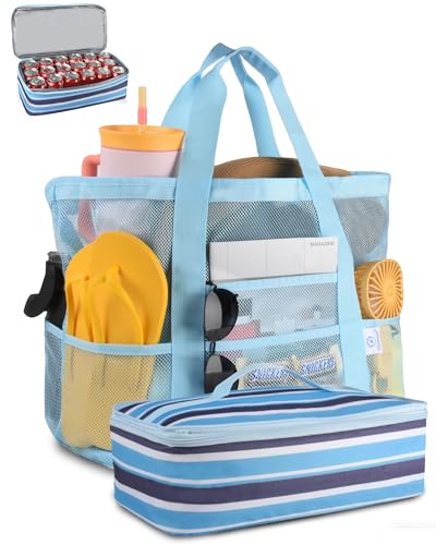 Genteen Beach Bags with Cooler (Blue)