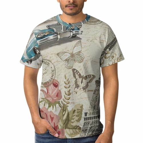 Tee shirt Fleurs de la Tour Eiffel homme pour un look estival et décontracté
