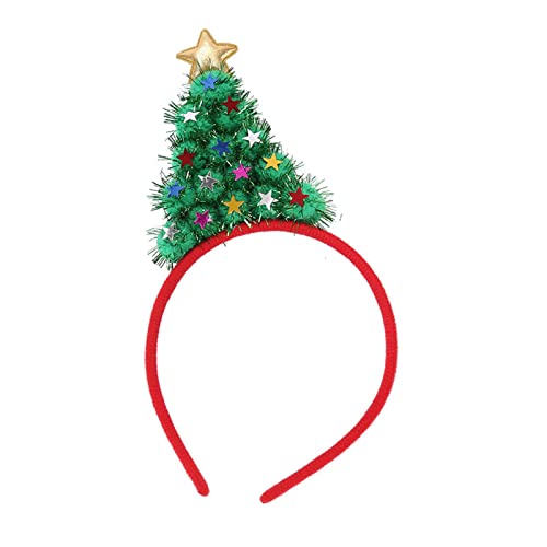 Christmas Tree Hair Accessories Christmas Head Band Sequins Five-Pointed Star Christmas Hairband Decoration #TOP30