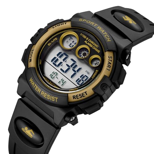 Image of GOLDEN HOUR Watches for Kids Digital Sport Waterproof Boys Girls Watch Outdoor 12 /24 H Alarm EL Backlight Stopwatch Military Child Wristwatch Ages 3-15