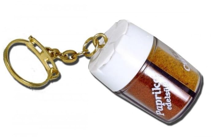 Gewürzstreuer 4-fach Schlüsselanhänger, 1er Pack (1 x 15 g) Mini 4 in 1, to go, camping unterwegs Salz, Pfeffer Lebensmittel & Getränke