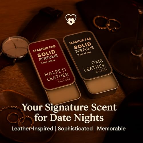 Image of Solid Perfume Combo - Soiree & Antonia | 2-Pack Alcohol-Free Natural Cologne | Long-Lasting Fragrance for Men & Women | Citrus, Floral & Woody Notes | 12g Each (Fennel, Dried leather leaf)